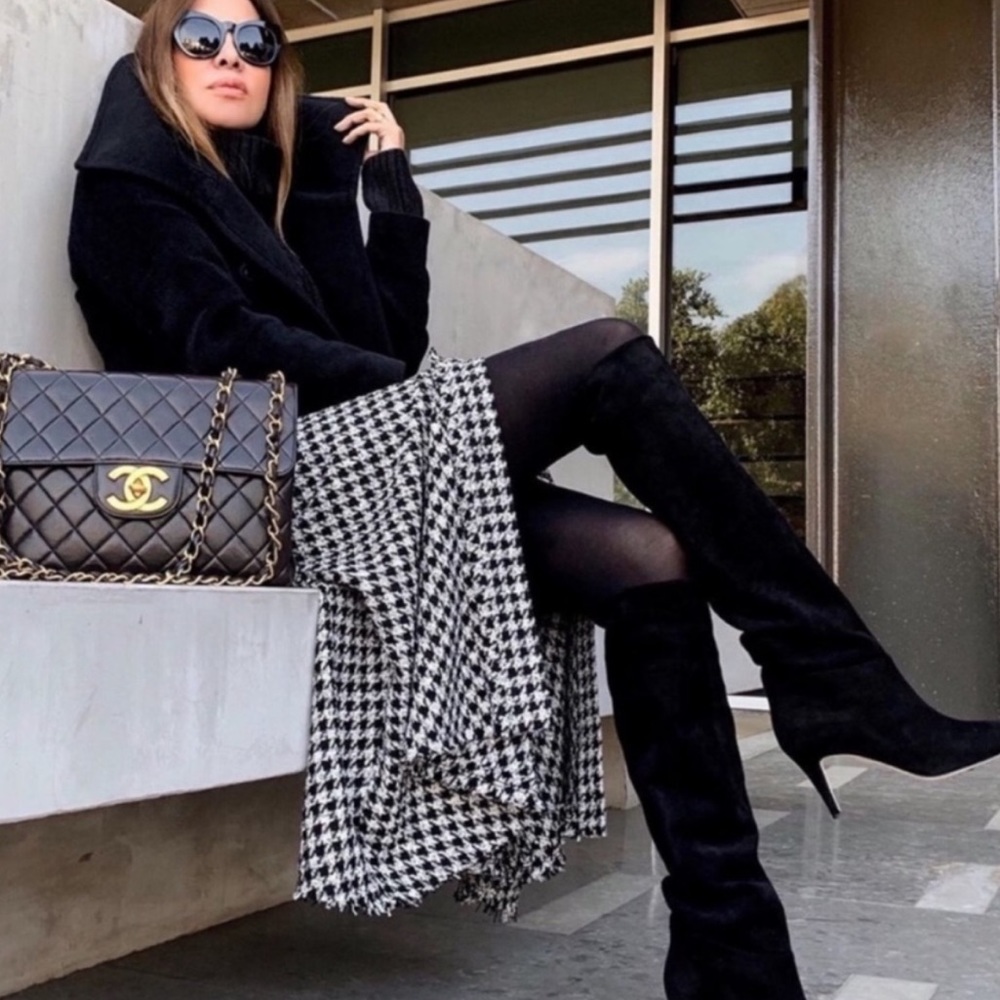 Zara houndstooth skirt